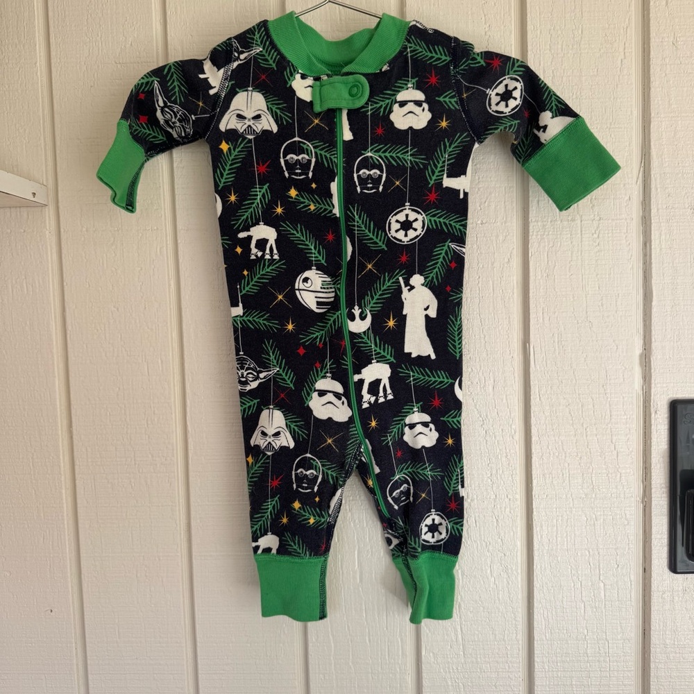 Star Wars ornaments sleeper romper Hanna Andersson Christmas holiday pajamas PJs